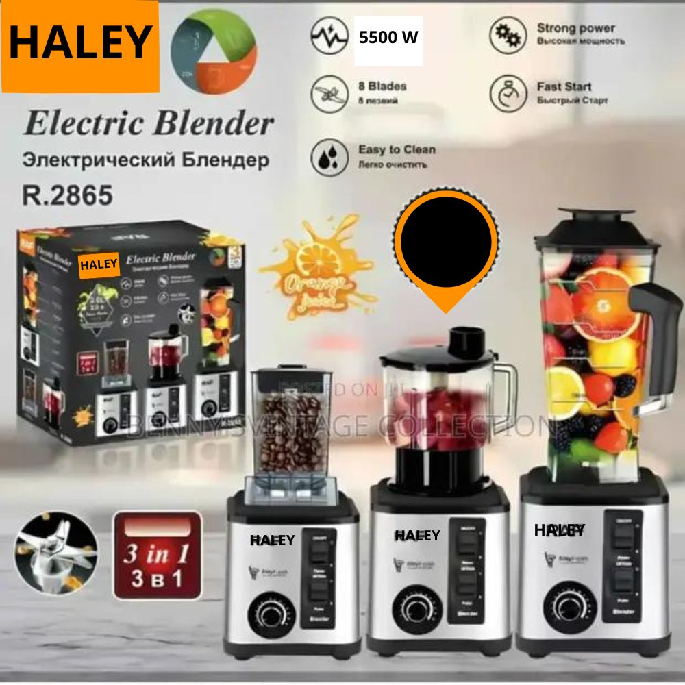 Blender Mixeur Electrique 3 En 1 Avec Mini Hachoir Et Moulin HALEY HY-2714 – خلاط كهربائي 3 في 1 مع مفرمة ومطحنة